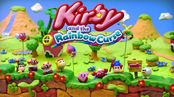 Kirby and the Rainbow Curse claymation title screen