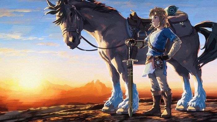 Link and horse from The Legend of Zelda: Breath of the Wild