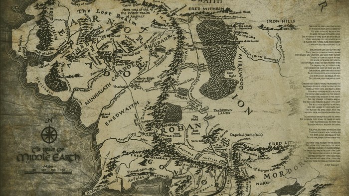 Map of Middle-earth from The Lord of the Rings