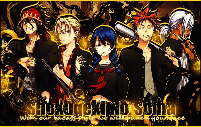 Food Wars! Shokugeki no Soma characters with weapons