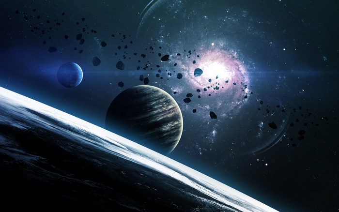 Planets and asteroids in a galaxy