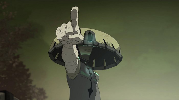 Character from Wakfu pointing finger