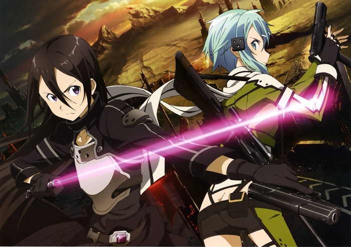 Asada Shino and Kirigaya Kazuto from Sword Art Online II