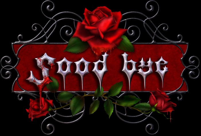 Gothic Goodbye with Red Roses
