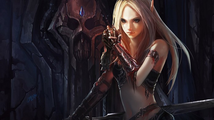 Elf warrior from World of Warcraft