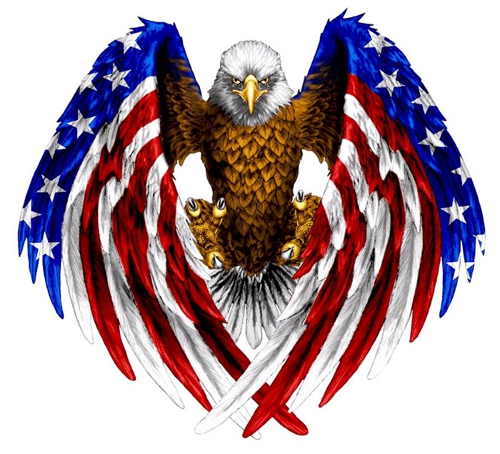 Eagle with American Flag Wings