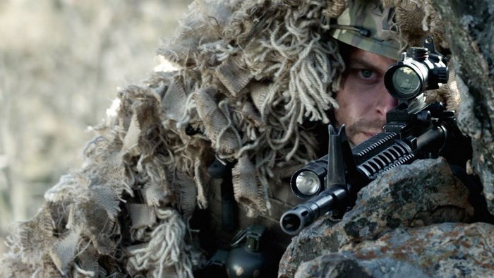 Navy SEAL sniper in camouflage