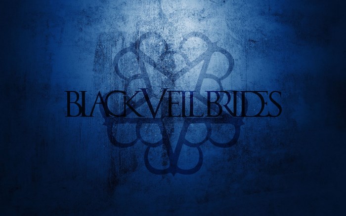 Black Veil Brides logo on blue textured background