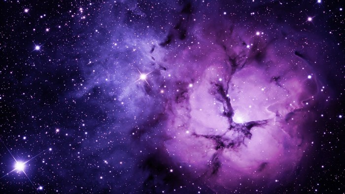 Purple and blue nebula with stars