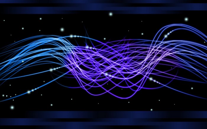 Glowing Blue and Purple Abstract Light Waves