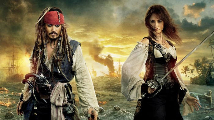 Captain Jack Sparrow and Angelica from Pirates of the Caribbean