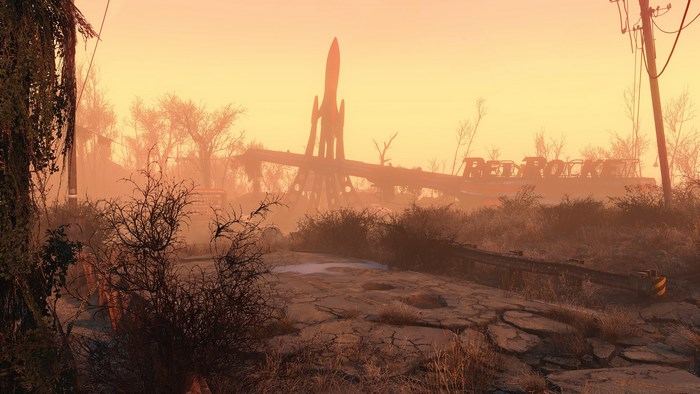 Fallout 4 rocket and Red Rock sign