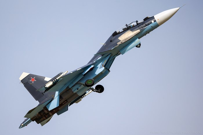 Sukhoi Su-30 fighter jet in flight