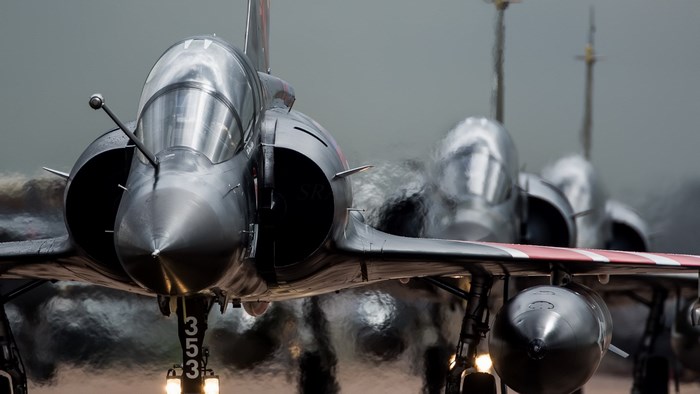 Dassault Mirage 2000 fighter jets on tarmac