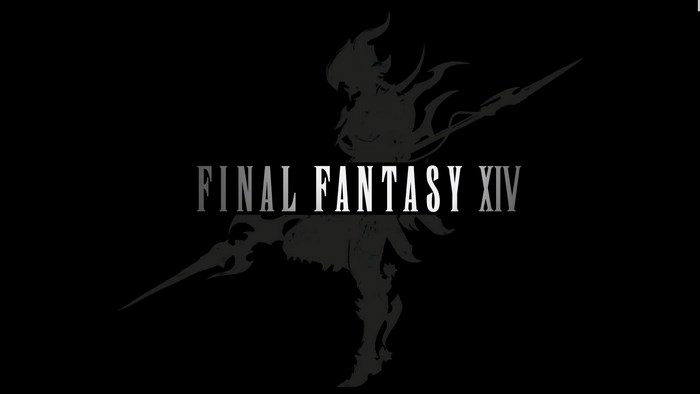 Final Fantasy XIV logo with silhouette