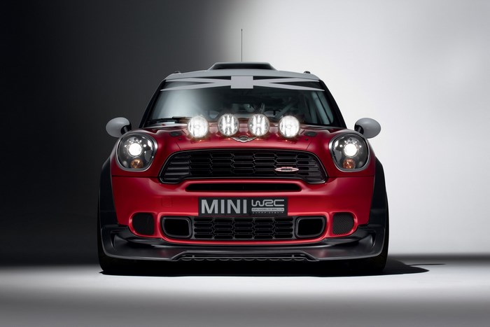 Red MINI WRC Championship Rally Car