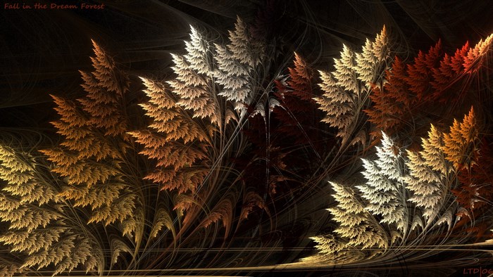 Abstract Fall Forest Fractal Leaves