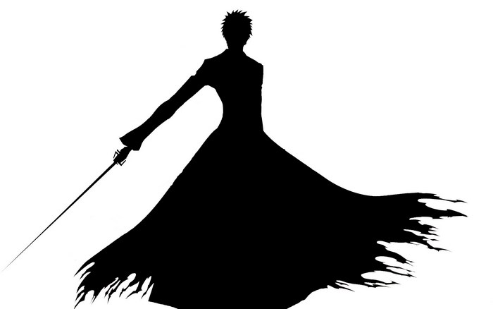 Ichigo Kurosaki from Bleach silhouette with sword