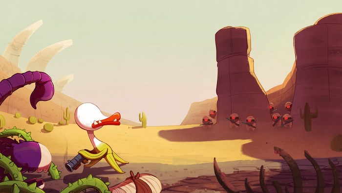 Nuclear Throne characters in a desert landscape