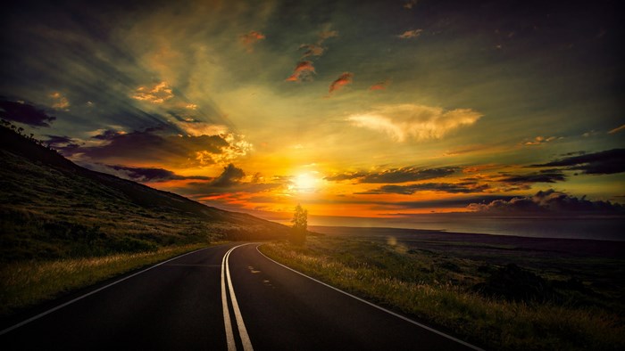 4K High Definition Road at Sunset