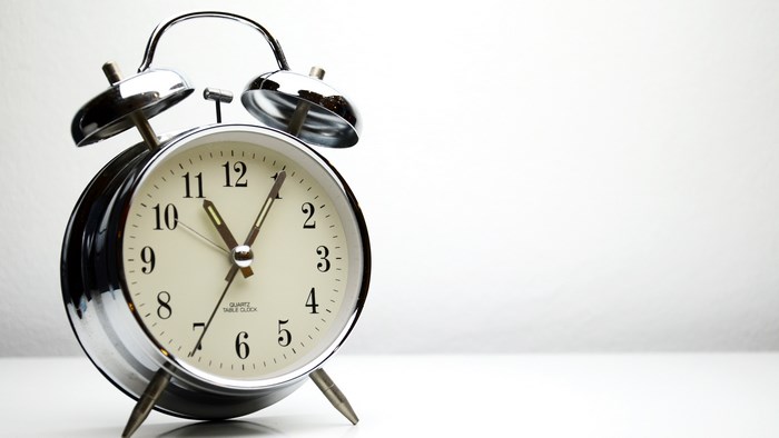 Alarm clock on a white background