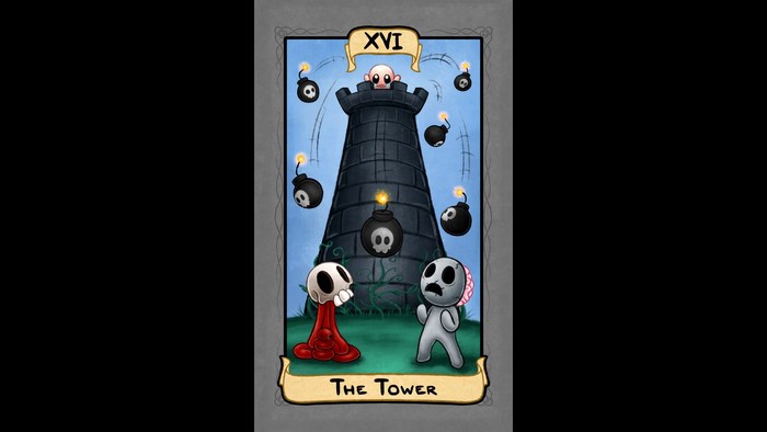 The Tower tarot card from The Binding of Isaac: Rebirth