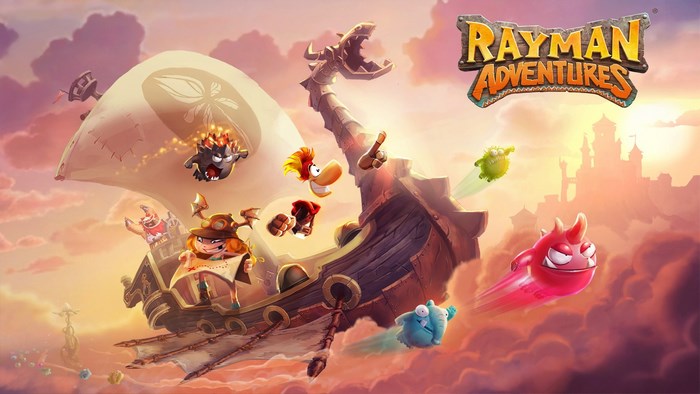 Rayman Adventures game characters on a ship