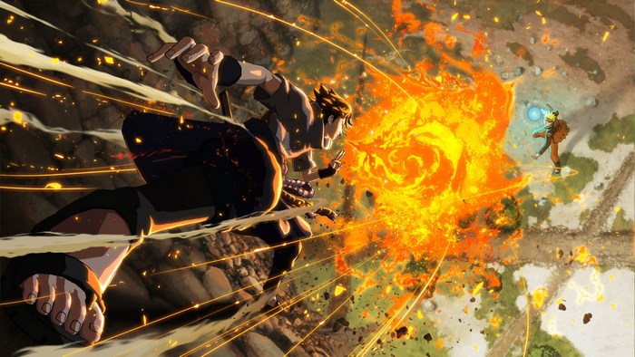 Sasuke and Naruto fighting in Naruto Shippuden: Ultimate Ninja Storm 4
