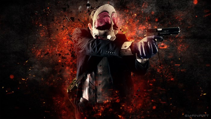 Man in mask with gun from Payday: The Heist
