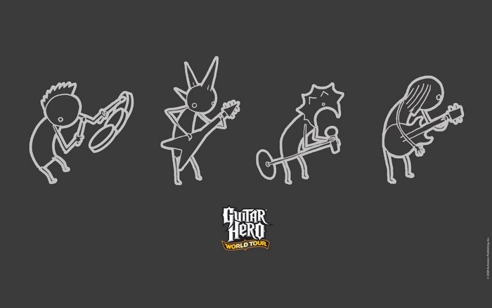Guitar Hero: World Tour characters playing instruments