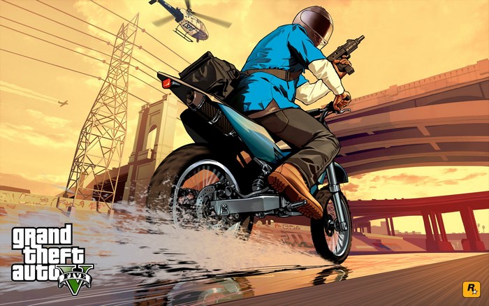 Grand Theft Auto V Motorcycle Chase