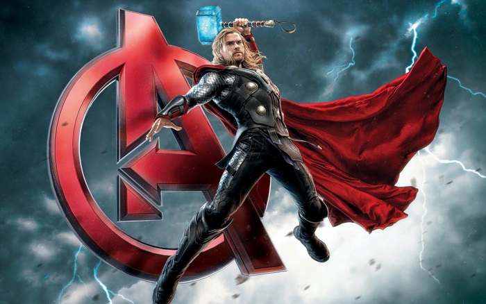 Thor from Avengers with Mjolnir