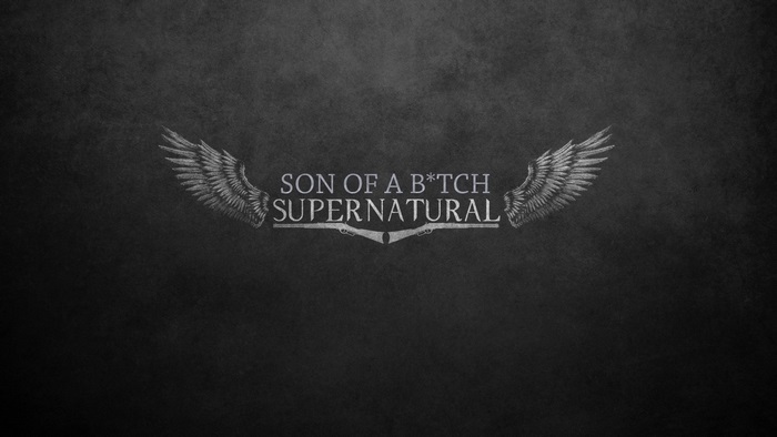 Supernatural Son of a B*tch logo with wings and guns