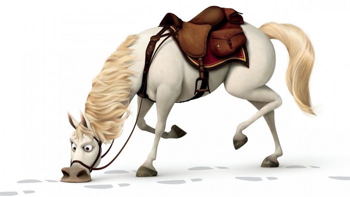 White horse with saddle