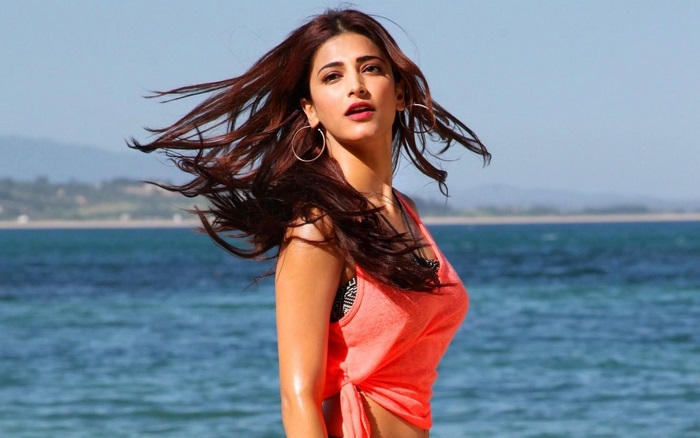 Shruti Haasan on a beach