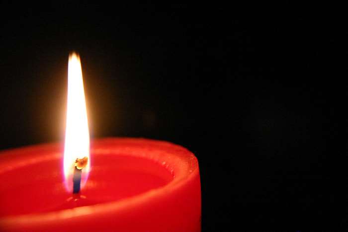 Close-up of a red candle flame