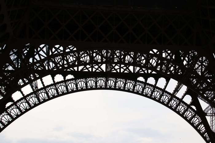 Eiffel Tower structure silhouette in Paris