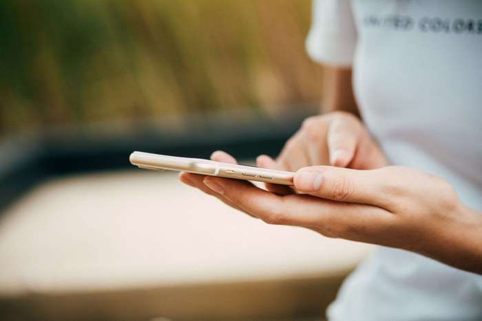 Person holding a smartphone