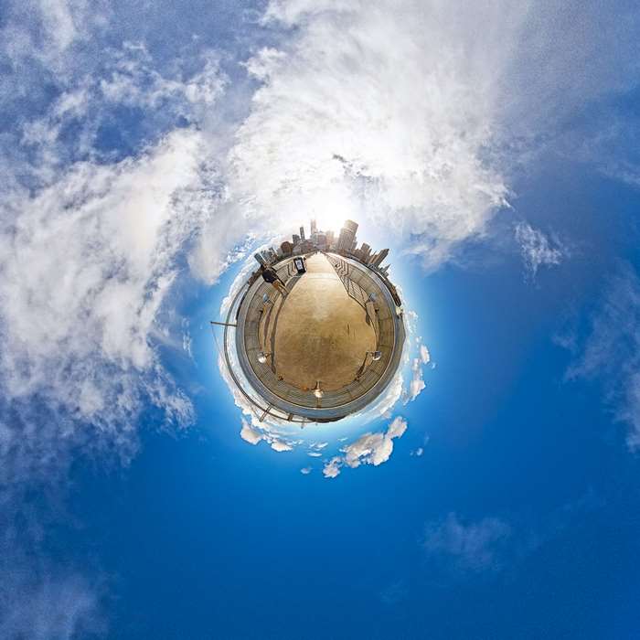 Little Planet Projection of San Francisco Cityscape