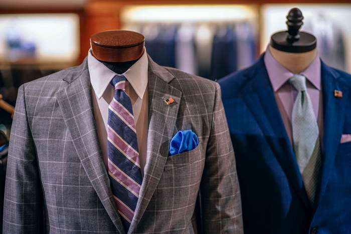 Mannequins in Suits with Ties and Pocket Squares