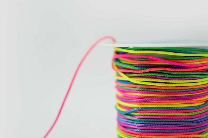 Colorful string on a spool