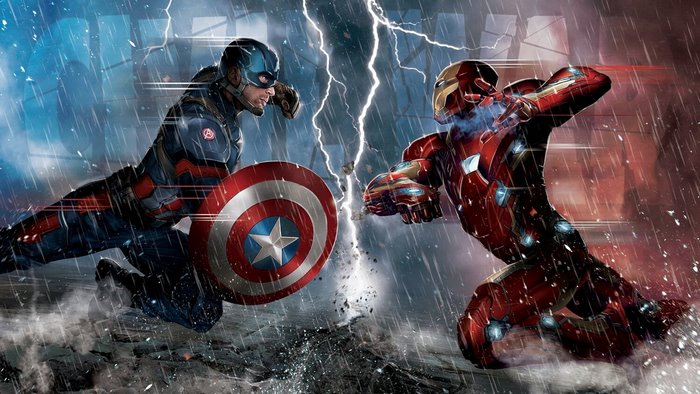 Epic Battle Between Captain America and Iron Man