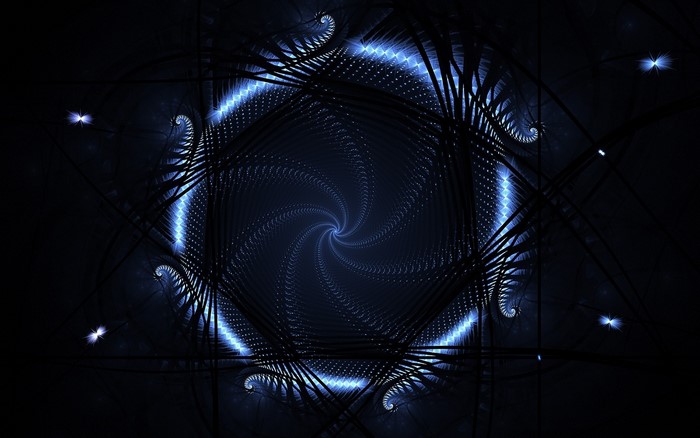 Blue Neon Spiral Tunnel