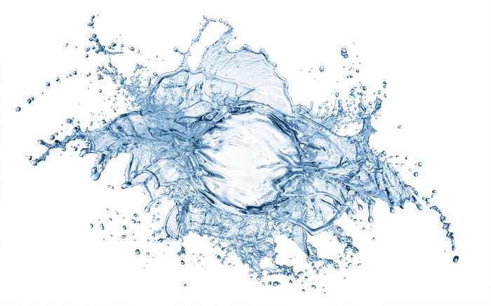 Abstract water splash on white background
