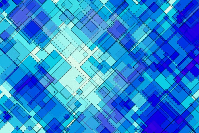 Abstract blue and cyan squares pattern
