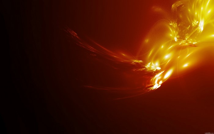 Abstract fiery streaks on dark background