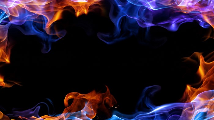 Vibrant Blue and Orange Smoke Frame