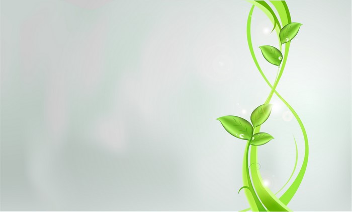 Abstract Green Leaves and Vines with Light Glare