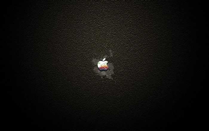 Colorful Apple Logo on Dark Textured Surface