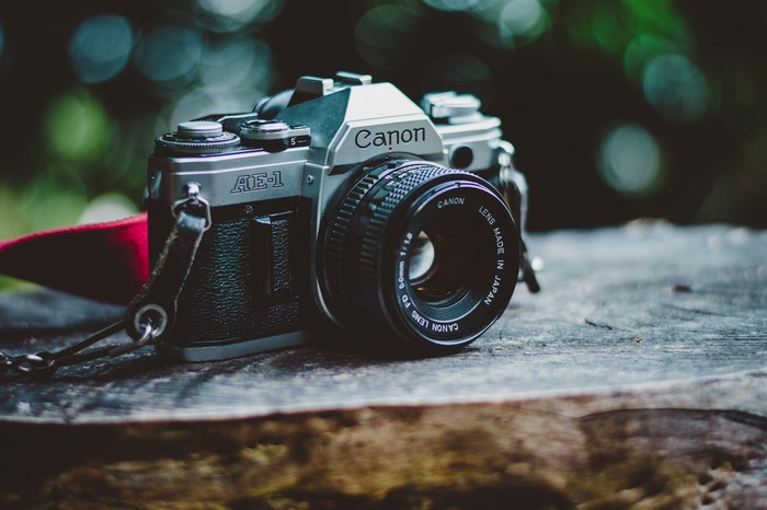 Canon AE-1 camera with FD lens